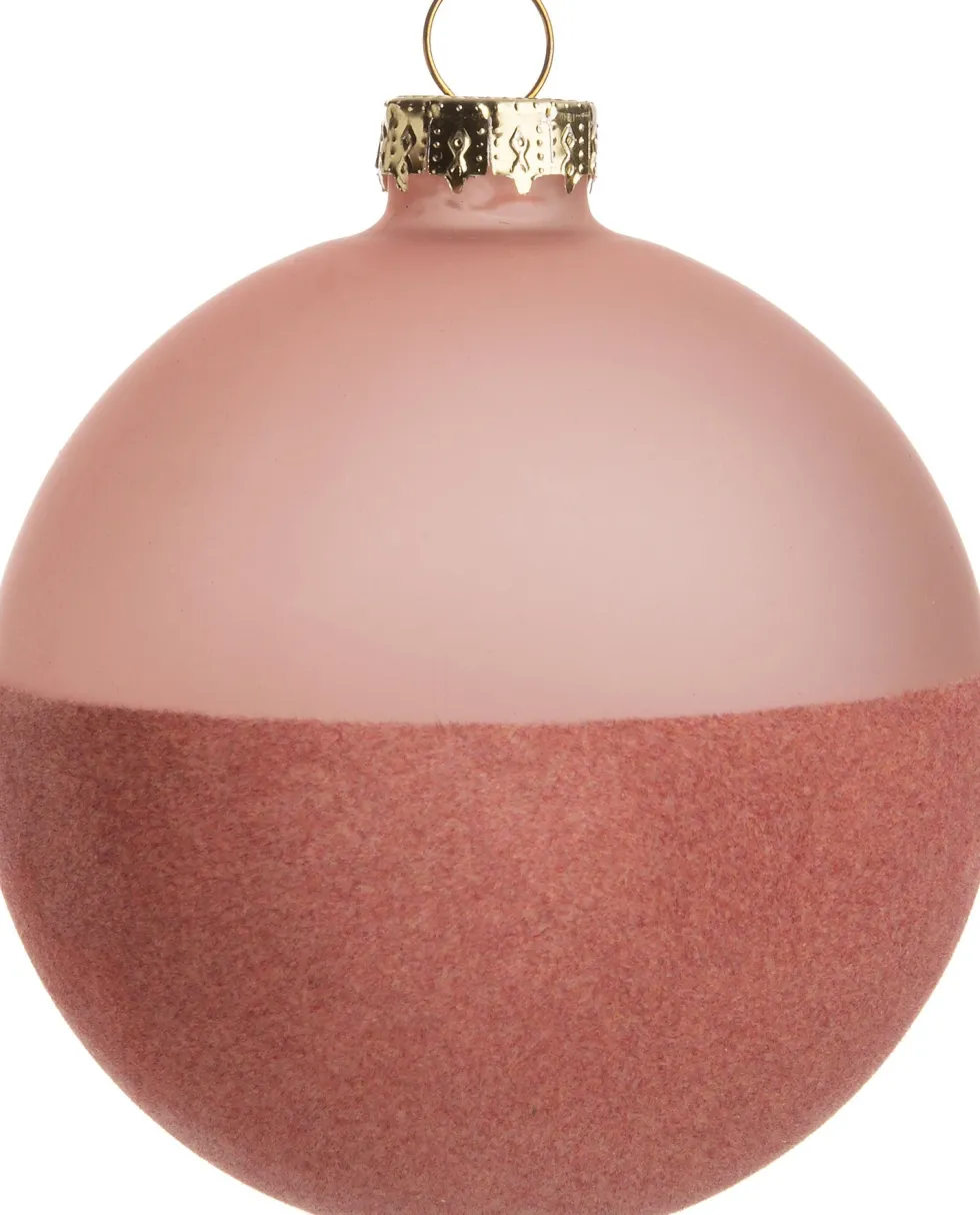 Intratuin kerstbal Jenella roze D 8 cm