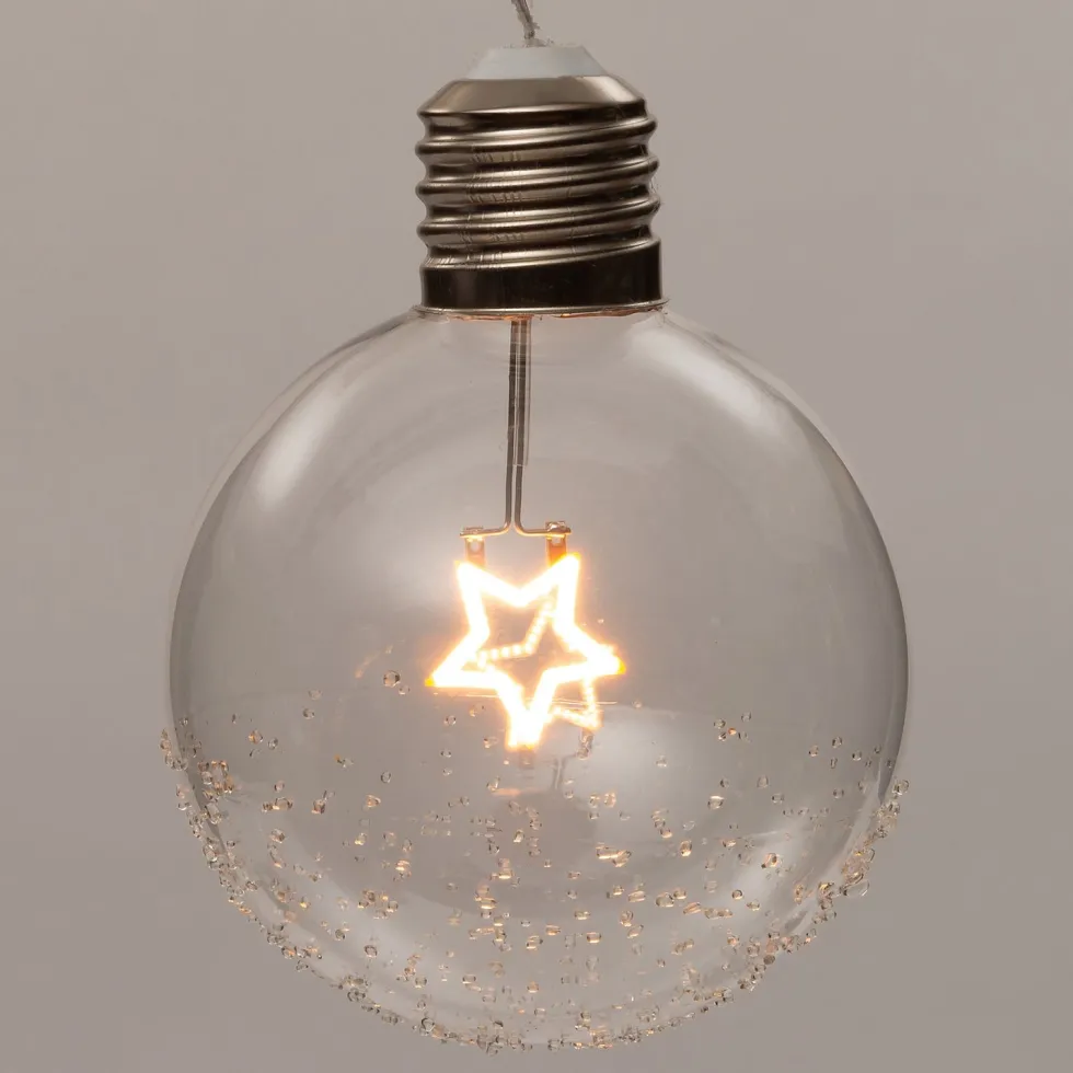 Intratuin kerstbal Joli ster met LED verlichting transparant D 10 cm