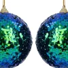 Intratuin kerstbal Jonta blauw D 10 cm 2 stuks