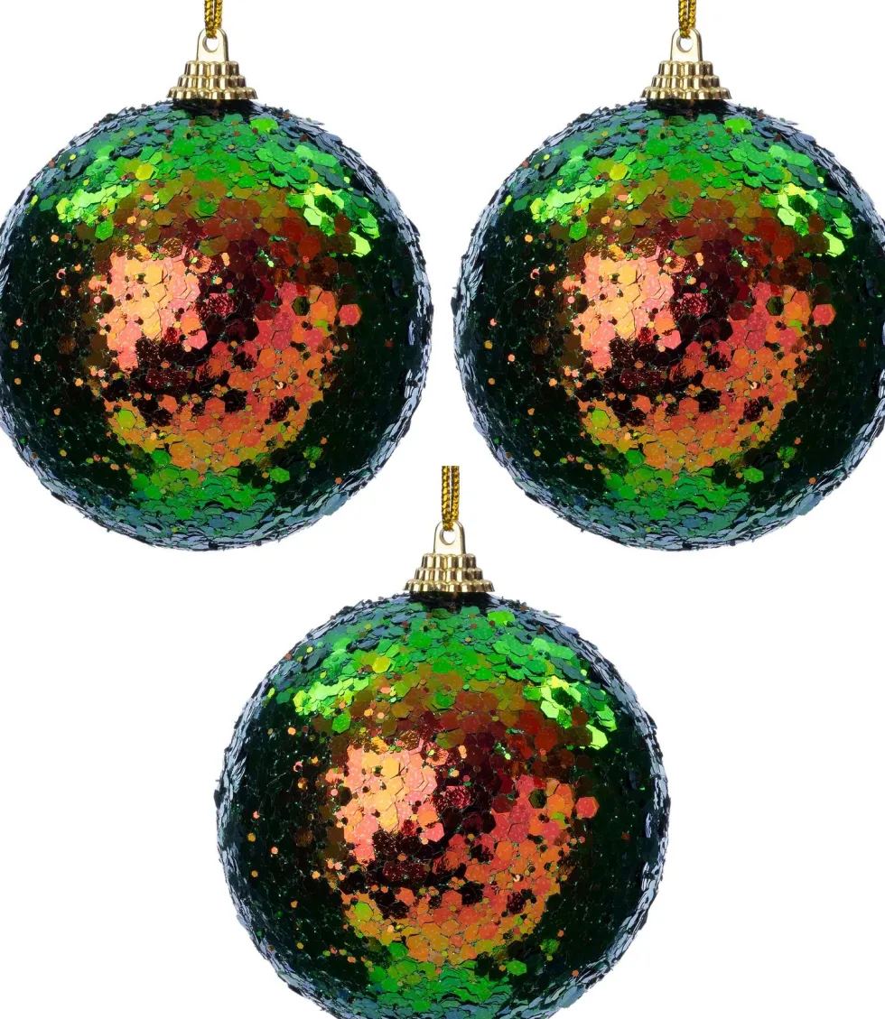 Intratuin kerstbal Jonta groen D 8 cm 3 stuks