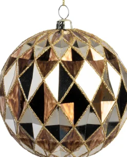 Intratuin kerstbal Joy goud /zilver ruit D 12 cm
