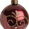 Intratuin kerstbal June krul rood D 8 cm