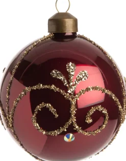 Intratuin kerstbal June krul rood D 8 cm