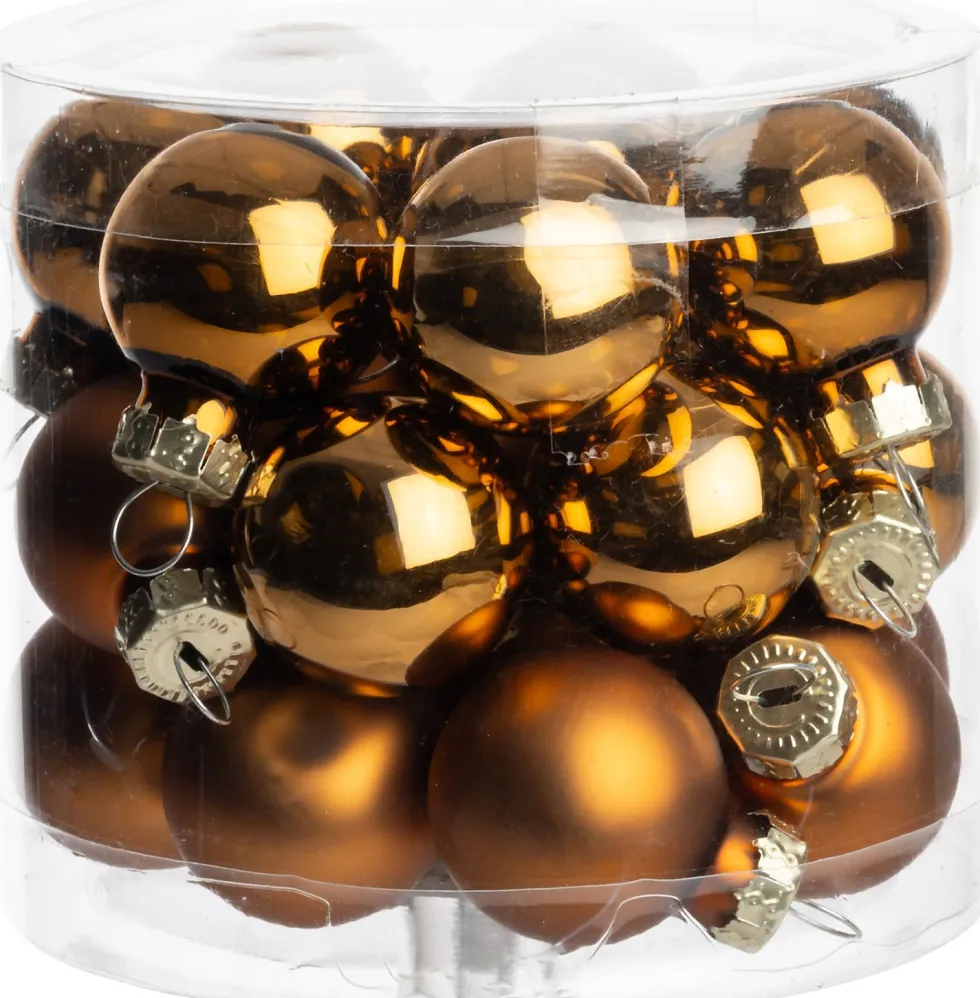 Intratuin kerstbal Karyn bruin D 2,5 cm 24 stuks