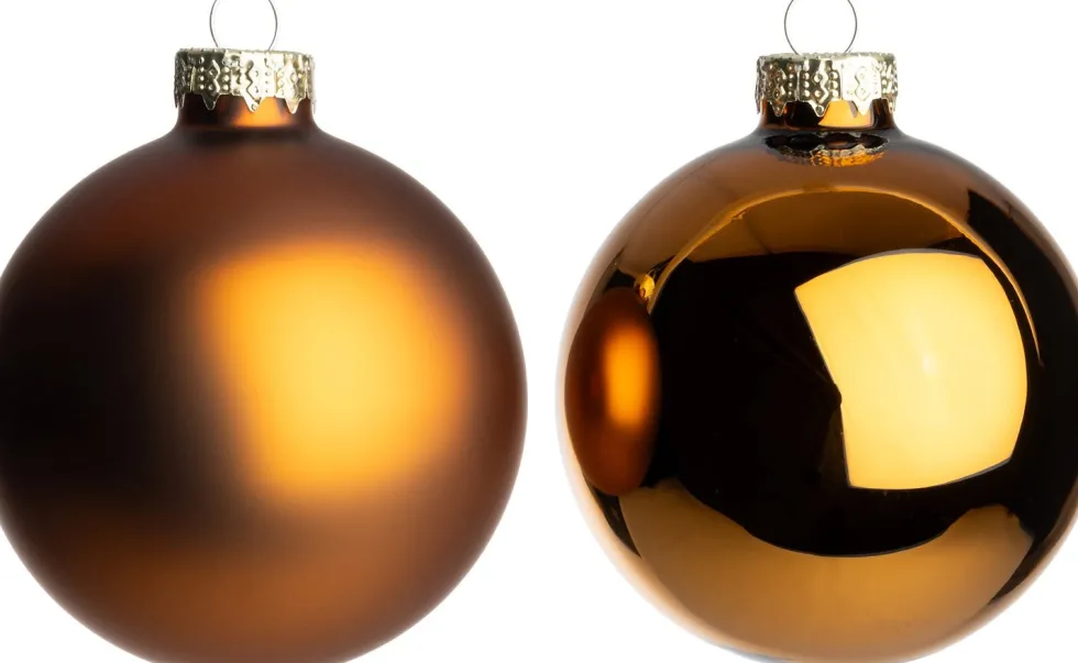 Intratuin kerstbal Karyn bruin D 8 cm 6 stuks