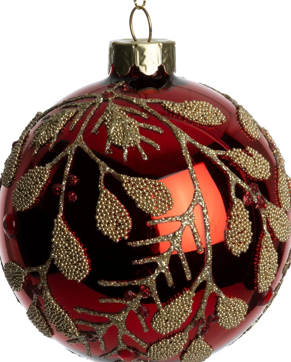 Intratuin kerstbal Kinnitty rood D 8 cm