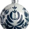 Intratuin kerstbal Kirkham blad wit / blauw D 8 cm