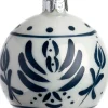 Intratuin kerstbal Kirkham deco wit / blauw D 8 cm