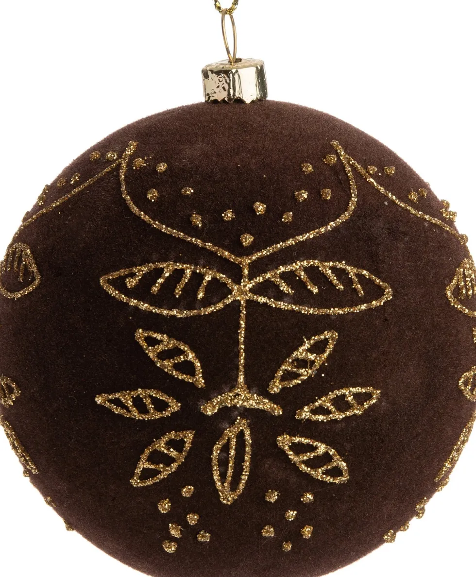 Intratuin kerstbal Krul donker bruin D 8 cm