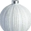 Intratuin kerstbal Larena wit streep D 8 cm