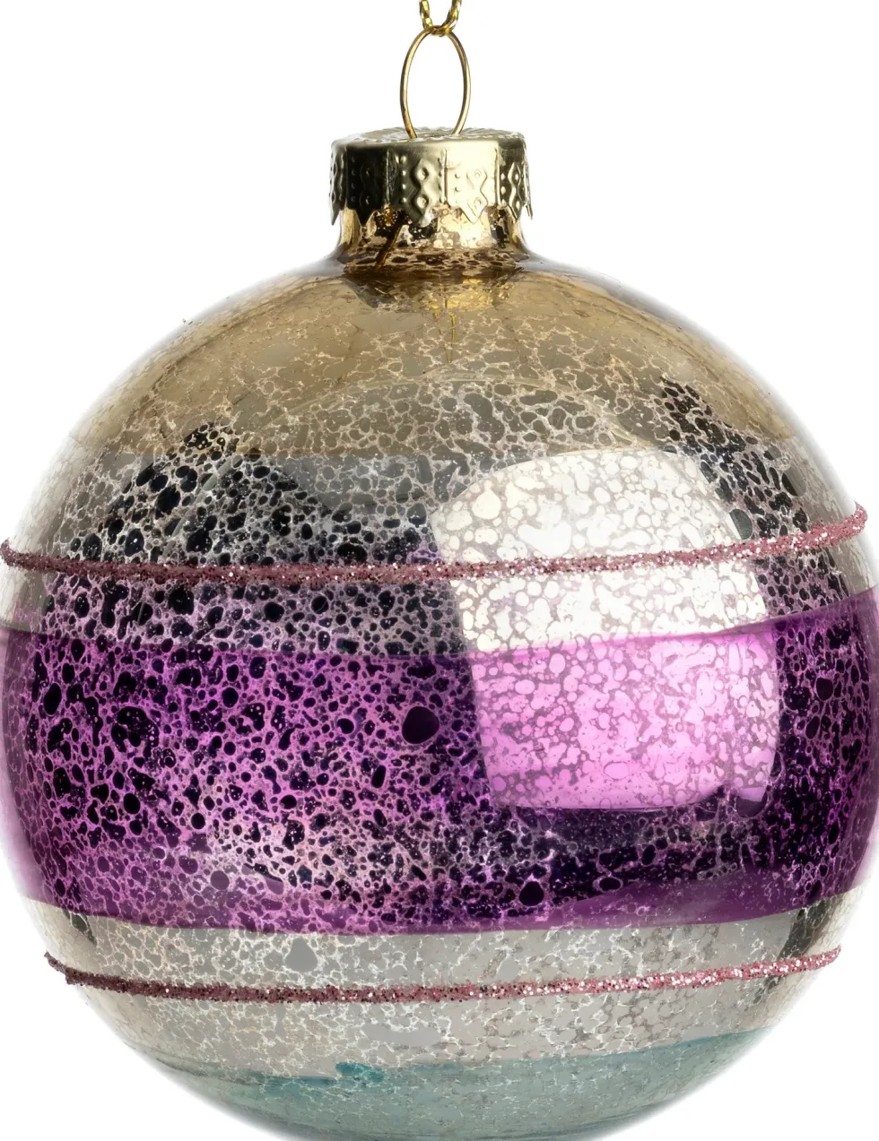 Intratuin kerstbal Leenaun paars D 8 cm
