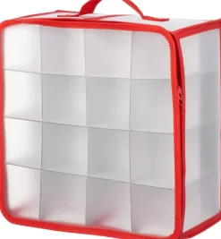 Intratuin kerstballen opbergbox voor 32 kerstballen transparant 34 x 34 x 60 cm