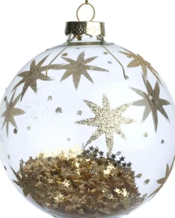 Intratuin kerstbal Lerwick transparant / goud D 8 cm