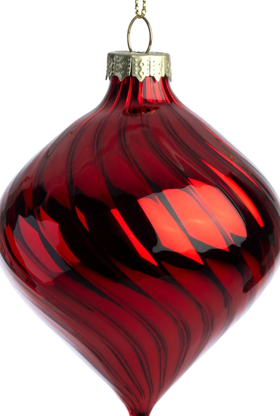 Intratuin kerstbal Listowel rood D 7,5 H 8,5 cm