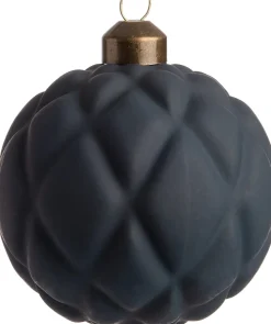 Intratuin kerstbal Loches grote ruit blauw D 8 H 8 cm