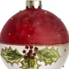 Intratuin kerstbal Maghull sneeuwvlok rood / wit D 8 cm