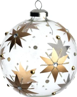 Intratuin kerstbal Mallaig transparant / goud D 8 cm