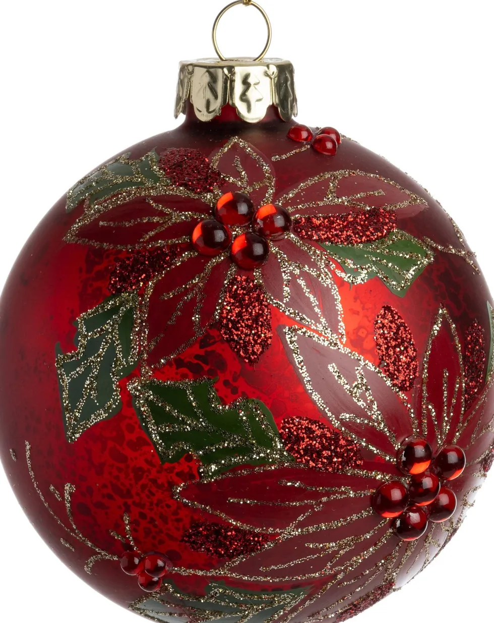 Intratuin kerstbal Malvern rood / groen D 8 cm