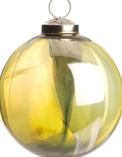 Intratuin kerstbal marmerlook limegroen D 10 cm