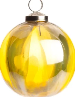 Intratuin kerstbal marmerlook geel D 10 cm