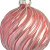 Intratuin kerstbal Milton roze mat swirl D 16 cm