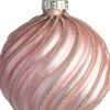 Intratuin kerstbal Milton roze mat swirl D 8 cm