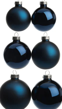 Intratuin kerstbal mix blauw D 5 / 6 / 7 cm 42 stuks