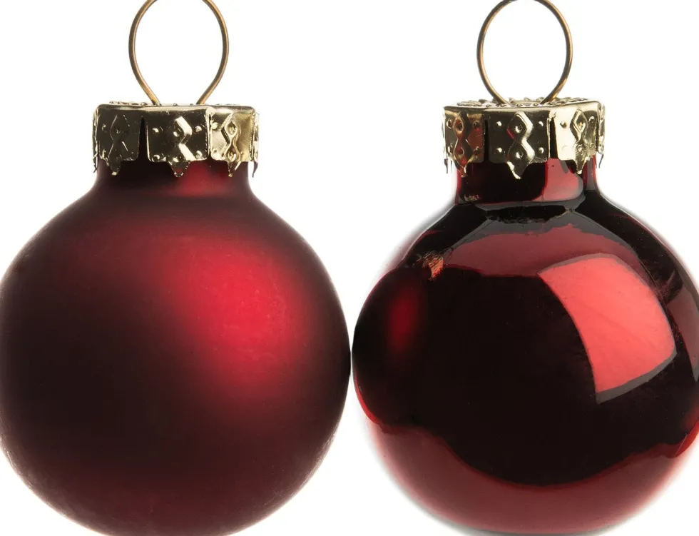 Intratuin kerstbal mix donkerrood D 2,5 cm 24 stuks