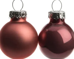 Intratuin kerstbal mix donkerroze D 2,5 cm 24 stuks