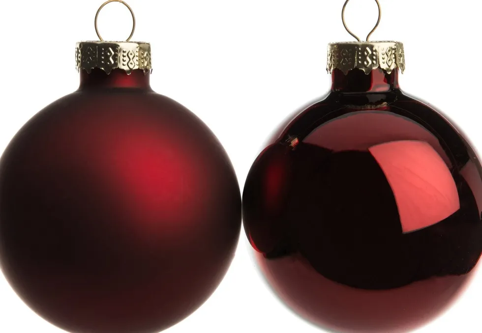 Intratuin kerstbal mix donkerrood D 5 cm 12 stuks