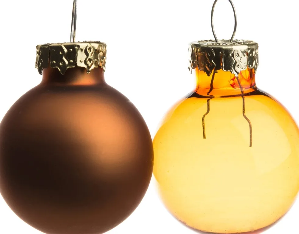 Intratuin kerstbal mix geel / bruin D 2,5 cm 24 stuks