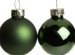 Intratuin kerstbal mix groen D 8 cm 6 stuks