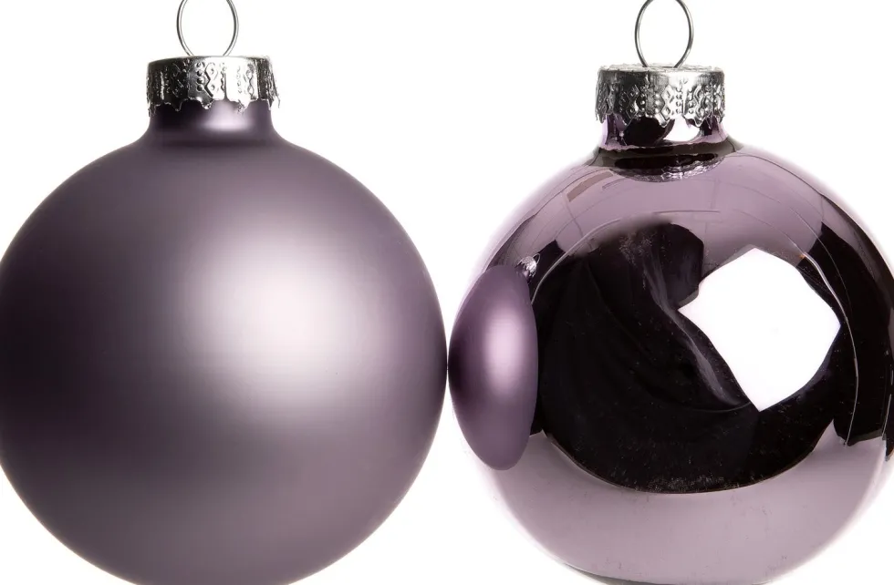 Intratuin kerstbal mix lila D 8 cm 6 stuks