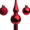 Intratuin kerstbal mix met piek Glenn rood D 3,5 cm 11 stuks