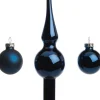 Intratuin kerstbal mix met piek Glenn blauw D 3,5 cm 11 stuks
