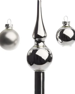 Intratuin kerstbal mix met piek Glenn zilver D 3,5 cm 11 stuks