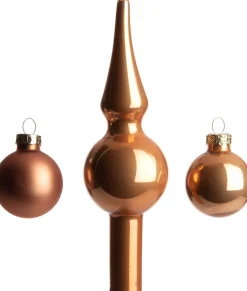 Intratuin kerstbal mix met piek Glenn beige D 3,5 cm 11 stuks