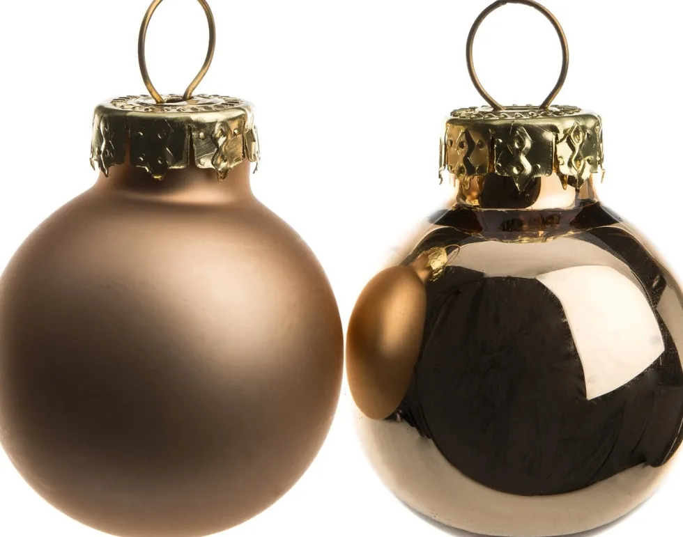 Intratuin kerstbal mix taupe D 2,5 cm 24 stuks