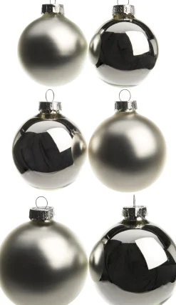 Intratuin kerstbal mix zilver D 5 / 6 / 7 cm 42 stuks