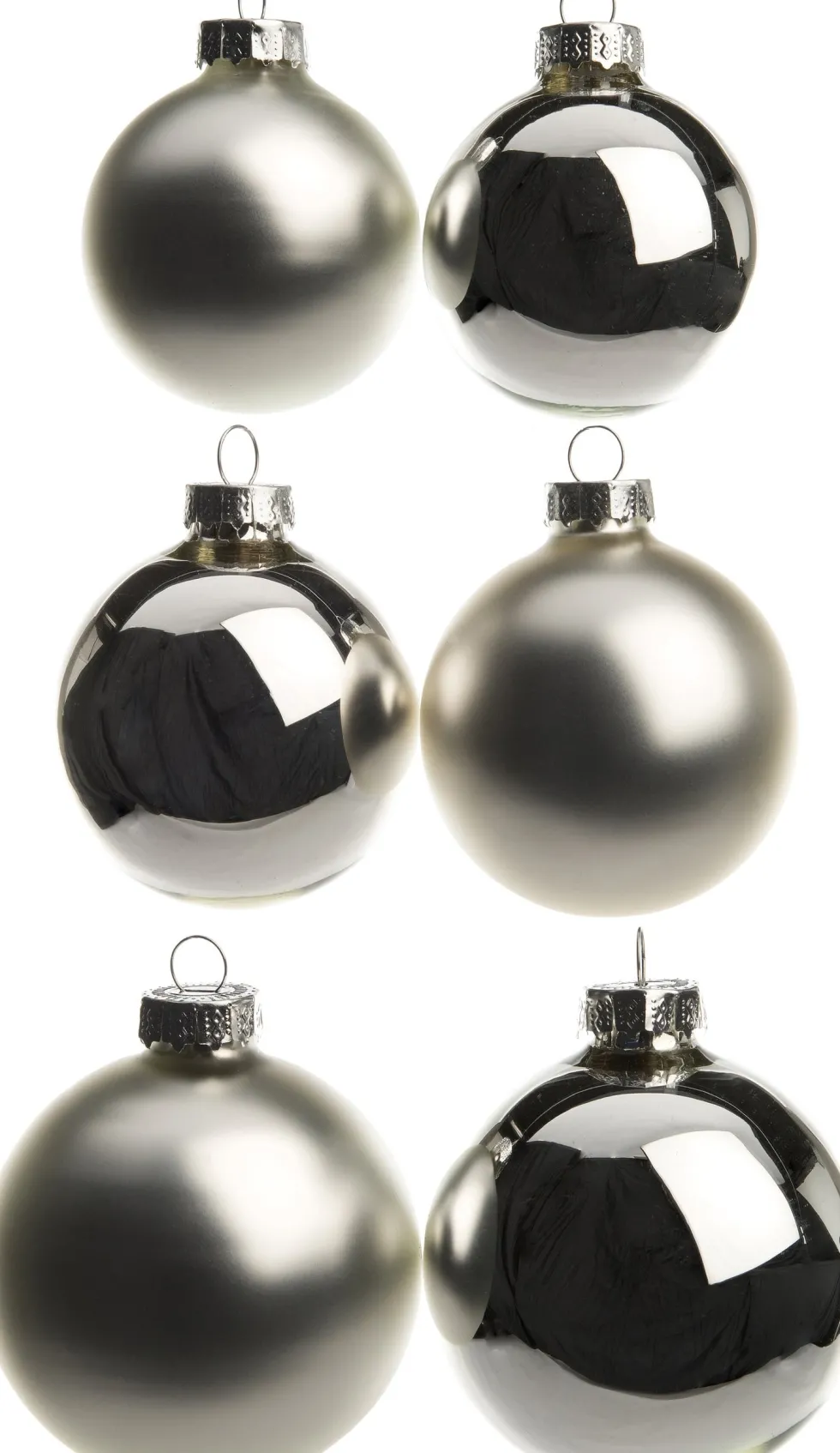 Intratuin kerstbal mix zilver D 5 / 6 / 7 cm 42 stuks