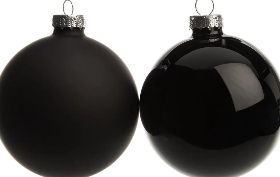 Intratuin kerstbal mix zwart D 8 cm 6 stuks