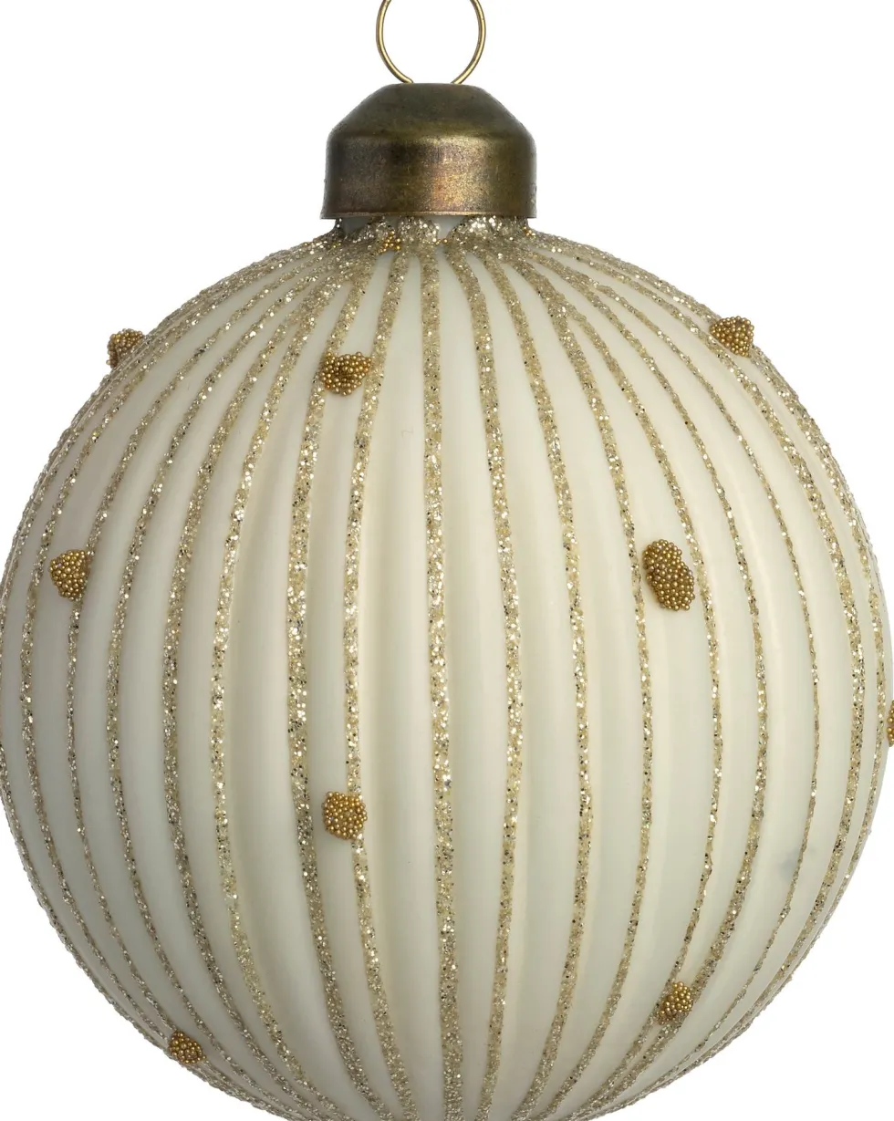 Intratuin kerstbal Moate wit D 8 cm