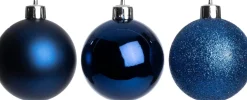 Intratuin kerstbal Montrose blauw D 6 cm 12 stuks