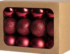 Intratuin kerstbal Montrose paars D 3 cm 24 stuks