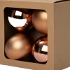 Intratuin kerstbal Montrose bruin D 10 cm 4 stuks