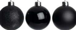 Intratuin kerstbal Montrose zwart D 6 cm 12 stuks