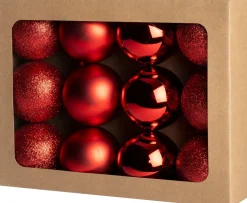 Intratuin kerstbal Montrose rood D 6 cm 12 stuks