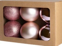 Intratuin kerstbal Montrose roze D 8 cm 6 stuks