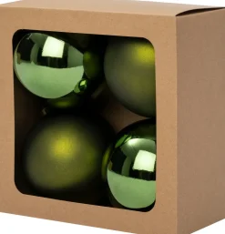 Intratuin kerstbal Montrose groen D 10 cm 4 stuks