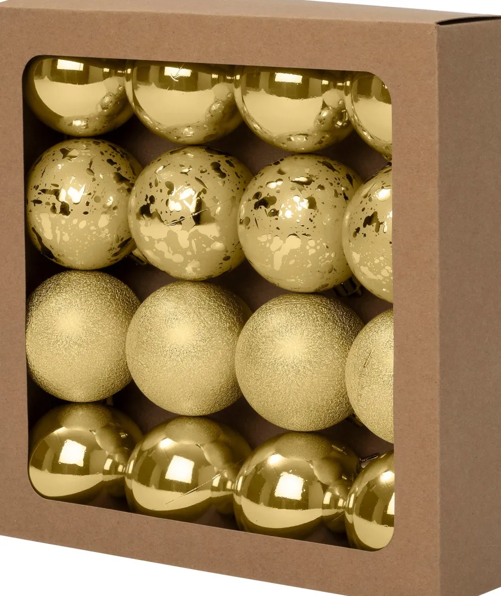 Intratuin kerstbal Montrose goud D 6 cm 16 stuks